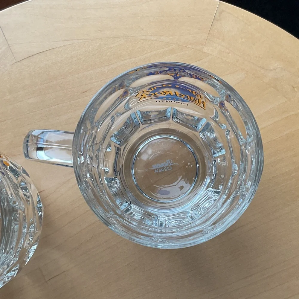 Hard Rock SET Cafe Toronto Glass Mugs - Clear and Blue ONE  SKYDOME - Picture 5 of 12